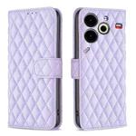 For Tecno Pova 6 Neo Diamond Lattice Wallet Flip Leather Phone Case(Purple)