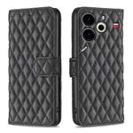 For Tecno Pova 6 Neo Diamond Lattice Wallet Flip Leather Phone Case(Black)