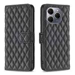 For Tecno Spark 20 Pro 5G Diamond Lattice Wallet Flip Leather Phone Case(Black)