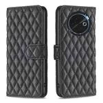 For Tecno Spark 30C Diamond Lattice Wallet Flip Leather Phone Case(Black)