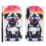 For Sony Xperia L4 3D Painted Pattern Horizontal Flip Leather Case with Holder & Wallet & Card slot & Lanyard(Glasses Dog)