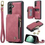 For Samsung Galaxy S23 FE CaseMe C20 Multifunctional RFID Leather Phone Case(Red)