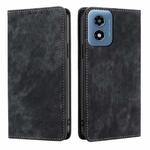 For Motorola Moto G Play 4G 2024 RFID Anti-theft Brush Magnetic Leather Phone Case(Black)