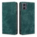 For Motorola Edge 5G 2024 RFID Anti-theft Brush Magnetic Leather Phone Case(Green)