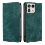 For Motorola Edge 50 Ultra RFID Anti-theft Brush Magnetic Leather Phone Case(Green)