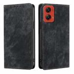 For Motorola Moto G Stylus 5G 2024 RFID Anti-theft Brush Magnetic Leather Phone Case(Black)