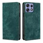 For Motorola Edge 50 Pro 5G RFID Anti-theft Brush Magnetic Leather Phone Case(Green)