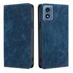 For Motorola Moto G 5G 2024 RFID Anti-theft Brush Magnetic Leather Phone Case(Blue)