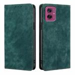 For Motorola Moto G55 5G RFID Anti-theft Brush Magnetic Leather Phone Case(Green)