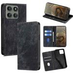 For Motorola Edge 60 Pro 5G RFID Anti-theft Brush Magnetic Leather Phone Case(Black)