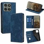 For Motorola Edge 60 Pro 5G RFID Anti-theft Brush Magnetic Leather Phone Case(Blue)