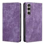 For Sony Xperia 1 VI RFID Anti-theft Brush Magnetic Leather Phone Case(Purple)