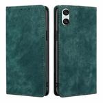 For Sony Xperia 10 VI RFID Anti-theft Brush Magnetic Leather Phone Case(Green)