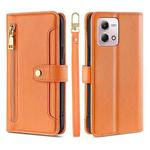 For Motorola Moto G Stylus 4G 2023 Lite Sheep Texture Cross-body Zipper Wallet Leather Phone Case(Orange)