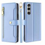 For Sony Xperia 1 VI Lite Sheep Texture Cross-body Zipper Wallet Leather Phone Case(Blue)