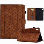 For Lenovo Tab M10 HD 2nd Gen Rhombus TPU Smart Leather Tablet Case(Brown)