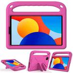 For Xiaomi Redmi Pad SE 8.7 Handle EVA Shockproof Tablet Case with Holder(Rose Red)