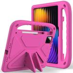 For Xiaomi Pad 7 / 7 Pro Handle EVA Shockproof Tablet Case with Holder(Rose Red)