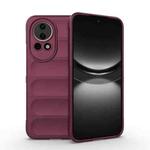 For Huawei nova 12 5G Magic Shield TPU + Flannel Phone Case(Wine Red)