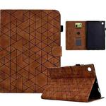 For Samsung Galaxy Tab A8 2022 SM-X200 Rhombus TPU Smart Leather Tablet Case(Brown)