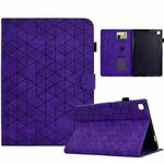 For Samsung Galaxy Tab S6 Lite P610 Rhombus TPU Smart Leather Tablet Case(Purple)