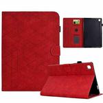 For Samsung Galaxy Tab S6 Lite P610 Rhombus TPU Smart Leather Tablet Case(Red)
