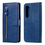 For Xiaomi Mi Note 10 Lite Fashion Calf Texture Zipper Horizontal Flip Leather Case with Stand & Card Slots & Wallet Function(Blue)