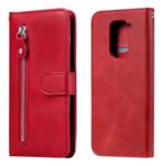 For Xiaomi Redmi Note 9 / 10X 5G Fashion Calf Texture Zipper Horizontal Flip Leather Case with Stand & Card Slots & Wallet Function(Red)