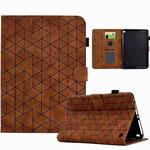 For Amazon Fire HD 8 2022/2020 Rhombus TPU Smart Leather Tablet Case(Brown)