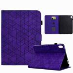 For iPad 10th Gen 10.9 2022 Rhombus TPU Smart Leather Tablet Case(Purple)