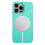 For iPhone 15 Pro Max Wheat MagSafe Magnetic Straw Material + TPU Phone Case(Green)