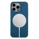 For iPhone 15 Pro Max Wheat MagSafe Magnetic Straw Material + TPU Phone Case(Blue)