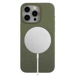 For iPhone 15 Pro Max Wheat MagSafe Magnetic Straw Material + TPU Phone Case(Army Green)