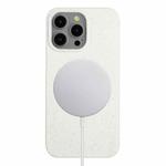 For iPhone 14 Pro Max Wheat MagSafe Magnetic Straw Material + TPU Phone Case(White)