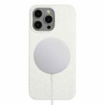 For iPhone 11 Pro Max Wheat MagSafe Magnetic Straw Material + TPU Phone Case(White)