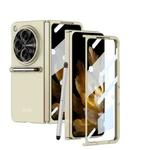 For OPPO Find N3 / OnePlus Open GKK Ultra-thin Full Coverage Phone Flip Case with Pen(Gold)