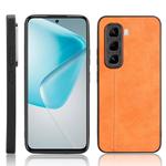 For Infinix Hot 50 Pro+ 4G Cow Pattern Sewing Back Cover Phone Case(Orange)