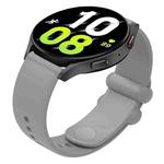 20mm Universal Solid Color Reverse Buckle Silicone Watch Band(Grey)