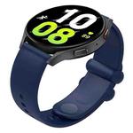 22mm Universal Solid Color Reverse Buckle Silicone Watch Band(Dark Blue)