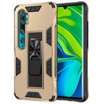 For Xiaomi Mi CC9 Pro Armor Shockproof TPU + PC Magnetic Protective Case with Invisible Holder(Gold)