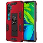 For Xiaomi Mi CC9 Pro Armor Shockproof TPU + PC Magnetic Protective Case with Invisible Holder(Red)