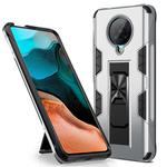 For Xiaomi Redmi K30 Pro Armor Shockproof TPU + PC Magnetic Protective Case with Invisible Holder(Silver)