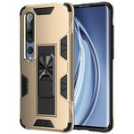 For Xiaomi Mi 10 5G / 10 Pro 5G Armor Shockproof TPU + PC Magnetic Protective Case with Invisible Holder(Gold)