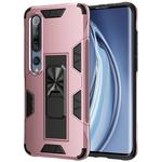 For Xiaomi Mi 10 5G / 10 Pro 5G Armor Shockproof TPU + PC Magnetic Protective Case with Invisible Holder(Rose Gold)