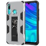 For Huawei P Smart (2019) Armor Shockproof TPU + PC Magnetic Protective Case with Invisible Holder(Silver)