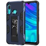 For Huawei P Smart (2019) Armor Shockproof TPU + PC Magnetic Protective Case with Invisible Holder(Blue)