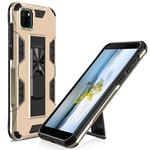 For Huawei Y5p Armor Shockproof TPU + PC Magnetic Protective Case with Invisible Holder(Gold)