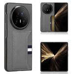 For Honor Magic V5 Litchi Texture Card Slots Back Cover Phone Case(Grey)