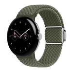 For Google Pixel Watch / Watch 2 Nylon Loop Magnetic Buckle Watch Band(Dark Olive)