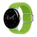 For Google Pixel Watch / Watch 2 Nylon Loop Magnetic Buckle Watch Band(Yellow Green)